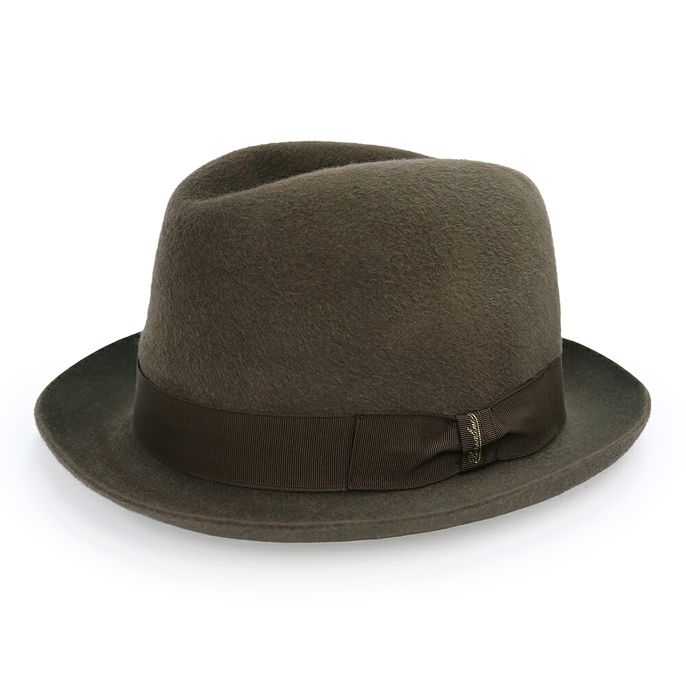【未使用保管品】Borsalino ボルサリーノ 114549 リボン 中折れ帽 帽子 61cm ラビットファー グアナコ フェルト ブラウン ハット 21,087円