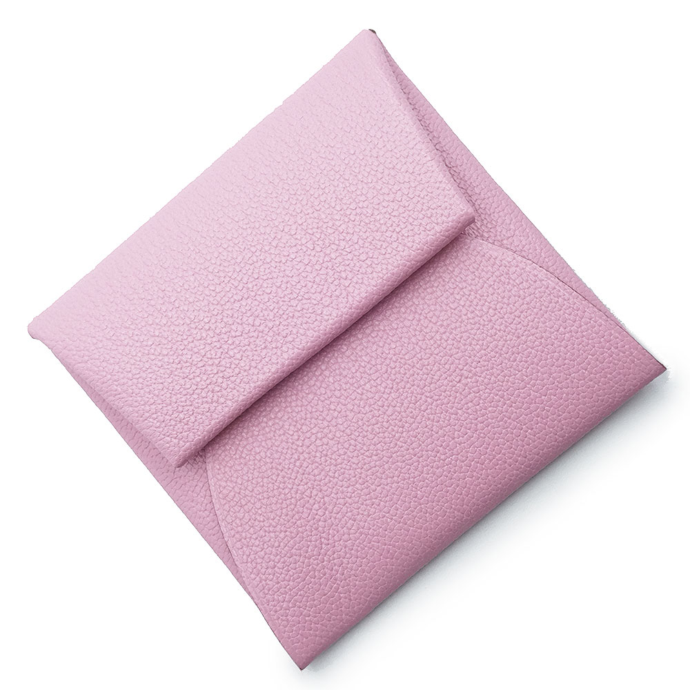 【新品・未使用品】HERMES エルメス バスティア GM シェーブルミゾール モーヴシルベストル ピンク Z刻印 コインケース 小銭入れ 財布 シェブル レザー シルバー金具 箱付