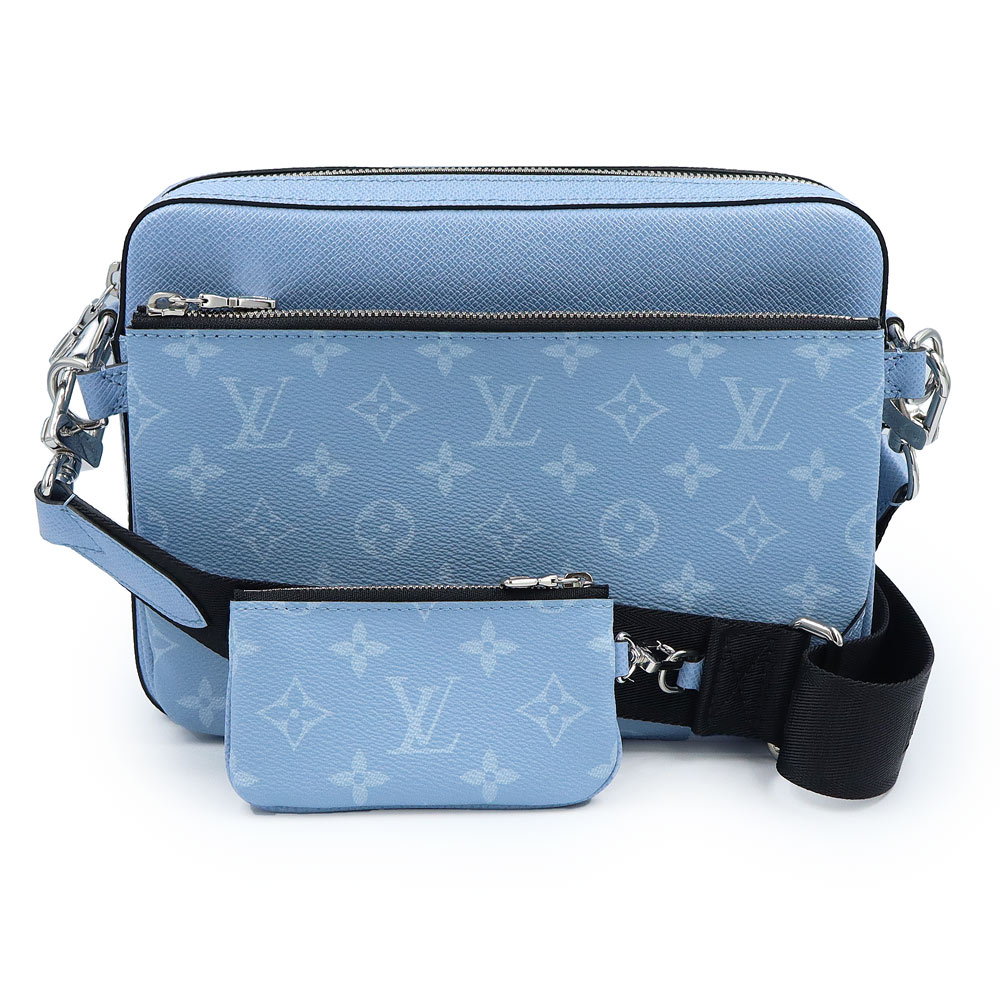 【未使用　展示品】LOUIS VUITTON ルイ ヴィトン M14069 タイガ ラマ トリオ メッセンジャー コーティングキャンバス タイガ スカイブルー ショルダーバッグ 斜め掛け レザー シルバー金具｜ブランドシティ　BrandCity