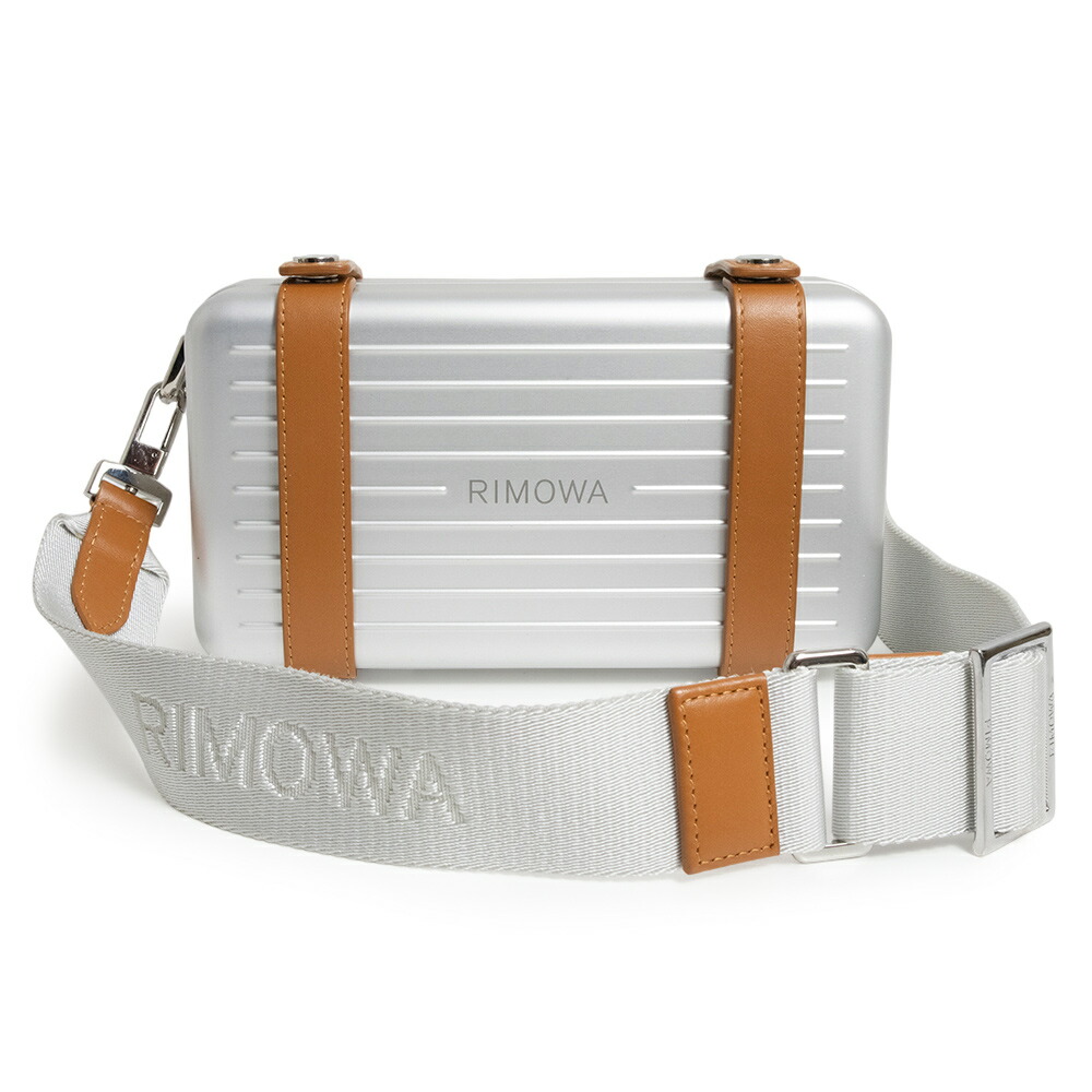 【中古】RIMOWA リモワ 99011000 パーソナル Personal クロスボディ アルミニウム フルグレインレザー シルバー ブラウン ショルダーバッグ 斜め掛け シルバー金具