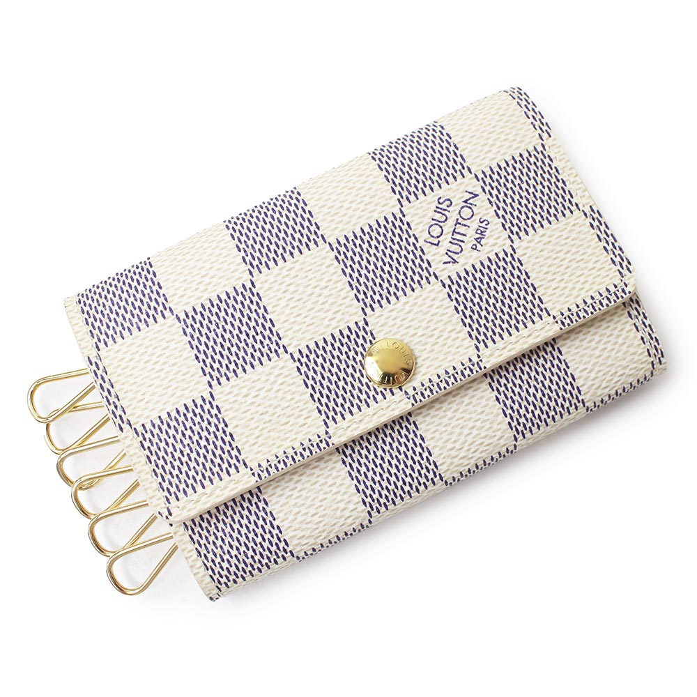 【新品・未当て嵌める品】LOUIS VUITTON ルイ ヴィトン N61745 ミュルティクレ 6 ダミエアズール 白いこと 手当たり容れもの ゴールド金具 箱付