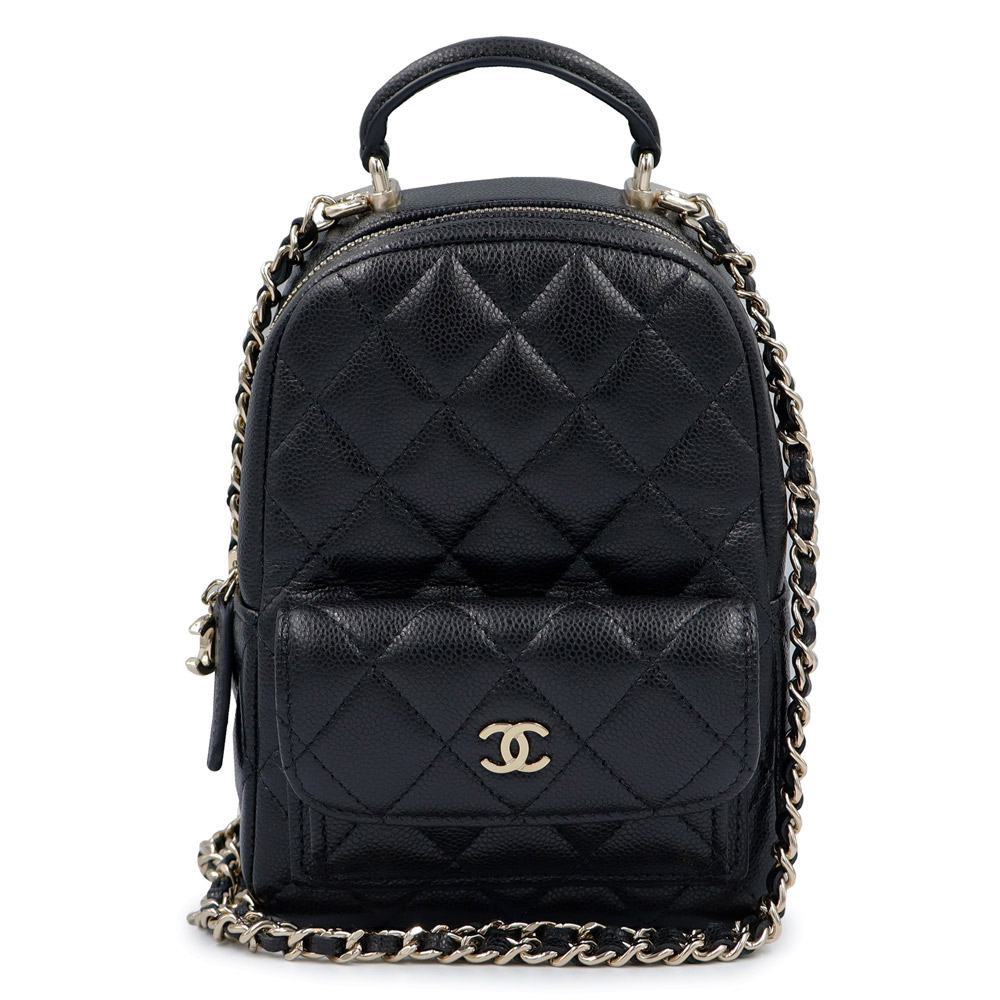 【未当てはめる 見せびらかす品】CHANEL シャネル AP3753 ひと休み受け答え 古典派音楽 マトラッセ ココマーク ミニ 背嚢 チェーン店 2way キャビア人はだ 黒いこと デイパック うしろ側容器に並べる ショルダーバッグ 曲がった掛け なめし革 ゴールド金具