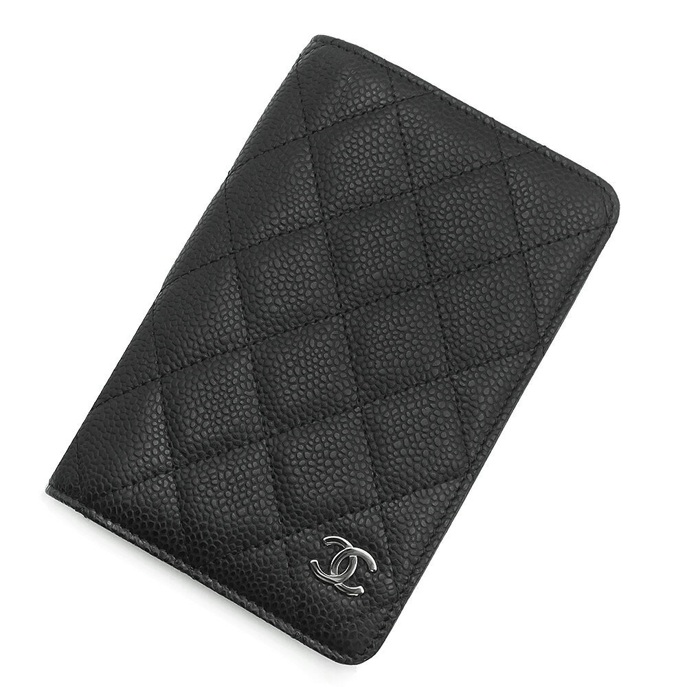 【未当て嵌める庫入れ品】CHANEL シャネル A40117 マトラッセ ココマーク 協議事項 キャビアひと肌 黒いこと 万覚え帳取りまかなう なめし革 しろがね色金具 箱付