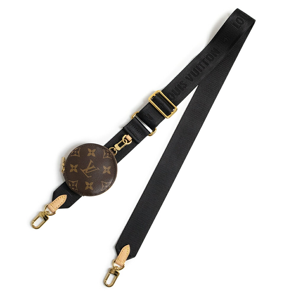 【美品】LOUIS VUITTON ルイ ヴィトン J02487 コインケース 小銭入れ パース付き ナイロン モノグラム ノワール ブラック ショルダーストラップ 4CM ゴールド金具｜ブランドシティ　BrandCity