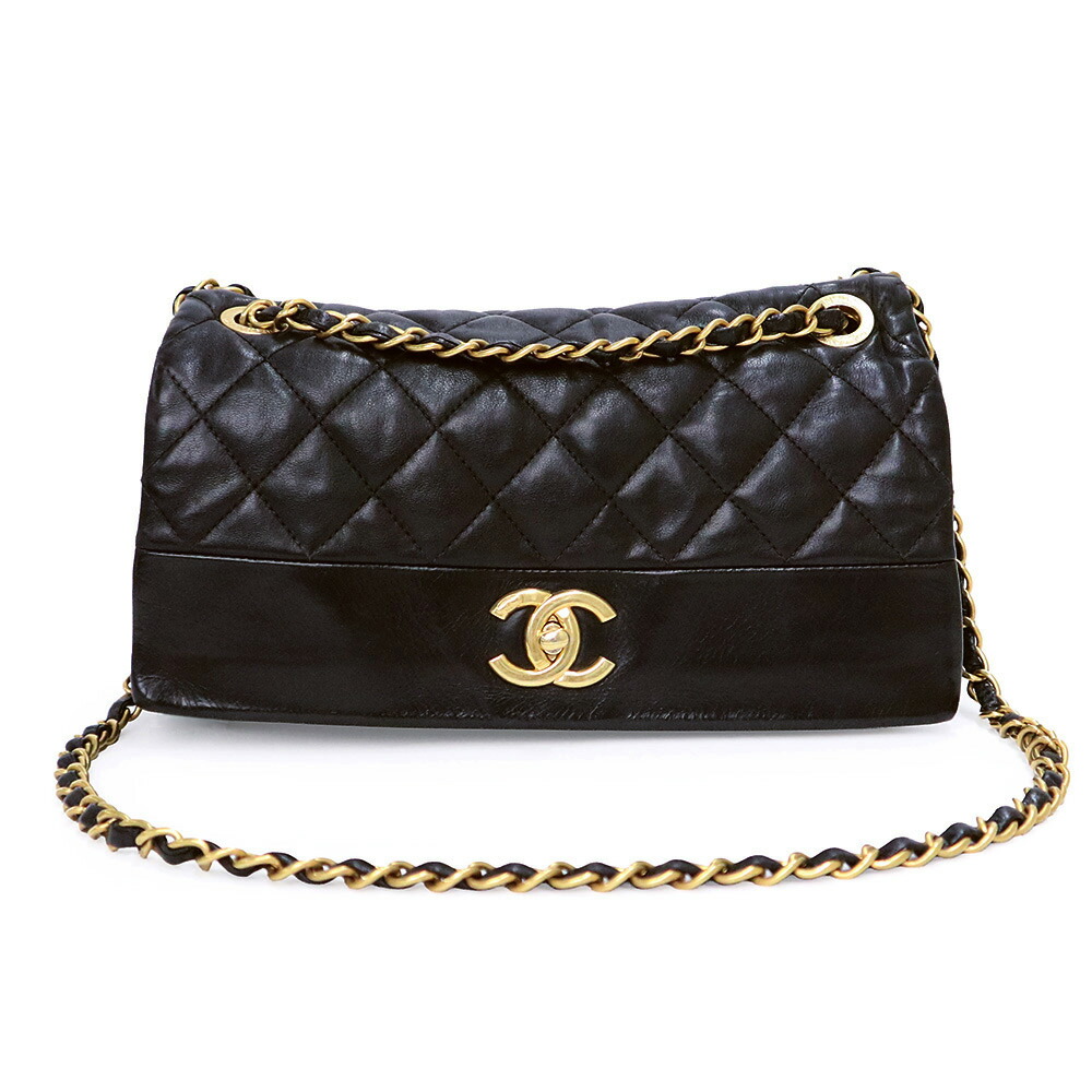 【中古】CHANEL シャネル マトラッセ ココマーク 下げ翼 ダブルチェーン店 カーフスキン 黒いこと ボルドーワイン 2WAY ショルダーバッグ 曲がった掛け なめし革 アンティークゴールド金具 バッグ-バッグ・小物・ブランド雑貨-レディースバッグ