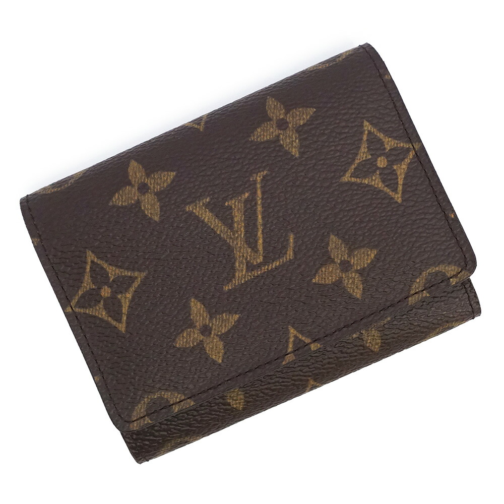 【未当てはめる蔵入り品】LOUIS VUITTON ルイ ヴィトン M62920 アンヴェロップ ブーム ドゥ ヴィジット モノグラム 赤銅色 歌留多容れもの 名刺入れ 定期入れ 通行手形容れもの 箱付