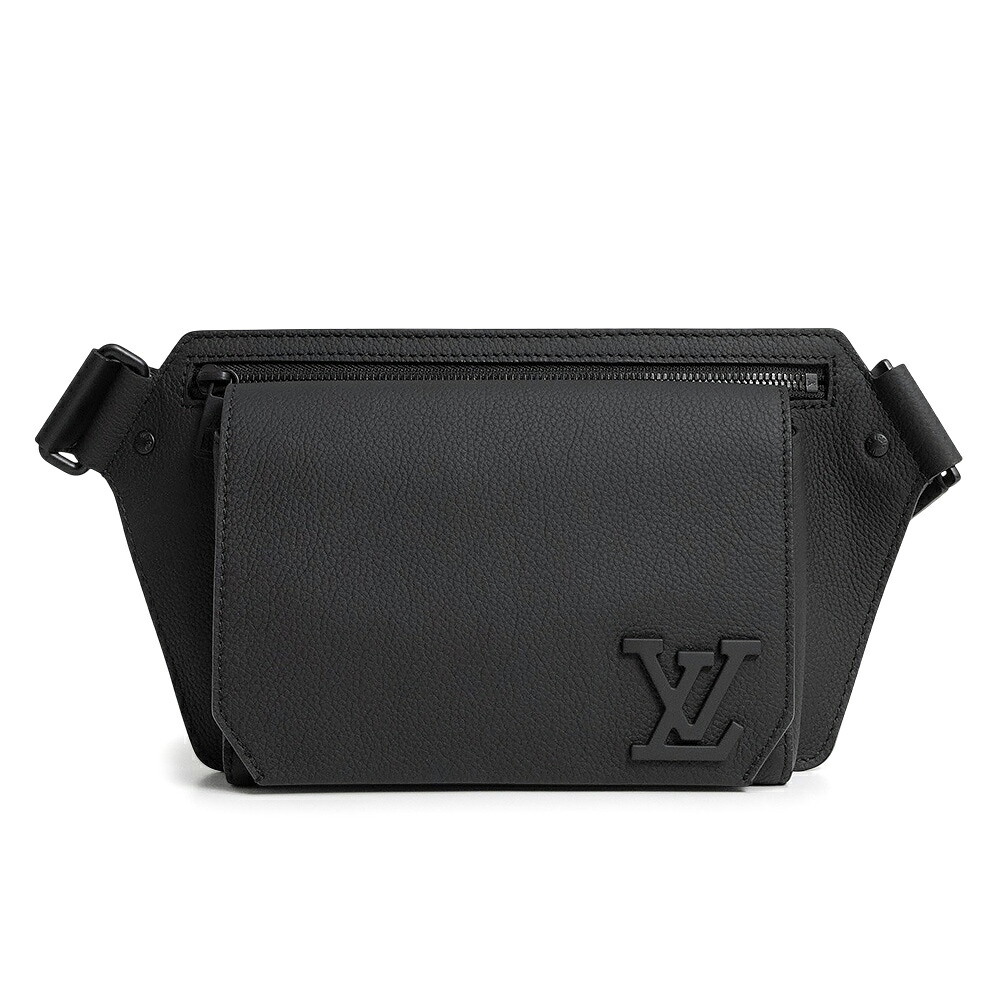 【未当てはめる 見せびらかす品】LOUIS VUITTON ルイ ヴィトン M57081 飛び立つ スリング LV アエログラム グレインレザー 黒いこと 酉の方角 上半身御徒面子 曲がった掛け 黒いこと金具 箱付