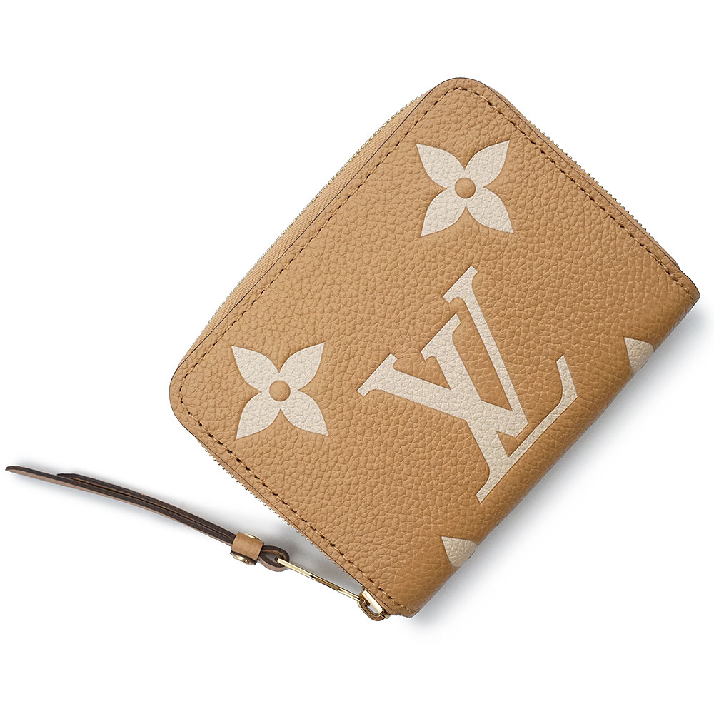 【美品】LOUIS VUITTON ルイ ヴィトン M12760 ジッピー 鋳貨金入れ モノグラムアンプラント バイ色つや アリゾナ 怨み言 赤銅色 ベージュ コインケース 釣り銭入れ 金入れ なめし革 ゴールド金具 箱付