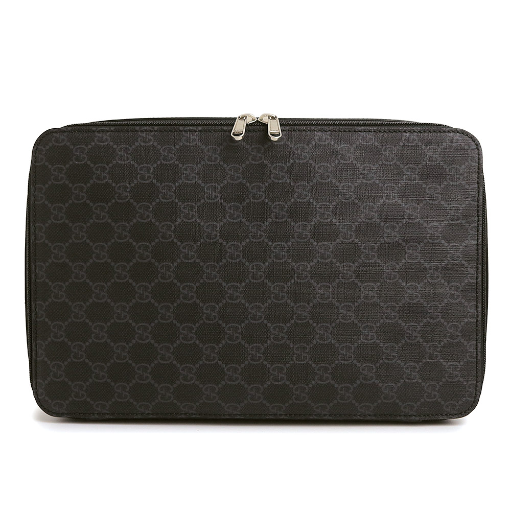 【新品・未使用品】GUCCI グッチ 726669 ラージ パッキング キューブ GGスプリームキャンバス ブラック クラッチ セカンドバッグ シルバー金具|ブランドシティ BrandCity