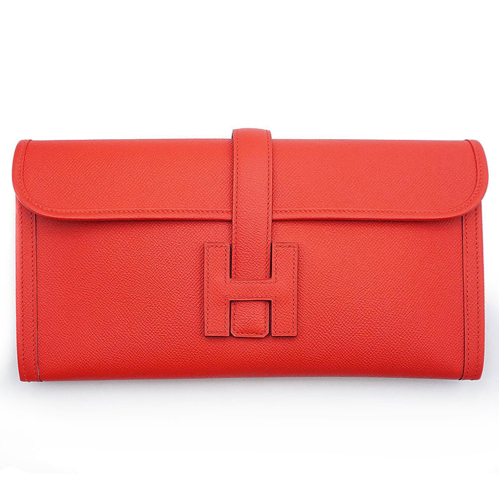 【未当て嵌める 見せびらかす品】HERMES エルメス ジジェ エラン 29 ヴォーエプソン 頬べに赤茄子 赤いこと A目じるし 二番目 クラッチペダル御徒面子 なめし革