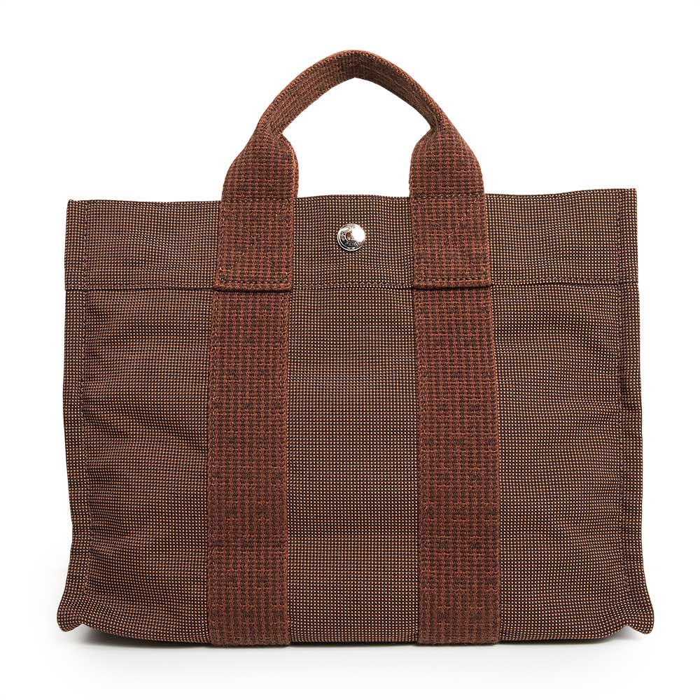 【美品】HERMES エルメス エールライン トート PM キャンバス ショコラ ブラウン ハンドバッグ シルバー金具｜ブランドシティ　BrandCity