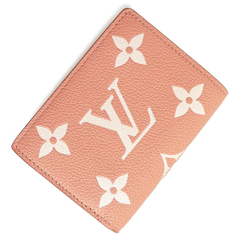 【新品・未当てはめる品】LOUIS VUITTON ルイ ヴィトン M81649 ポルトフォイユ クレア モノグラムアンプラント ローズトリアノン サクラ色 怨み言 白いこと 二つ折り銭入れ なめし革 ゴールド金具 箱付