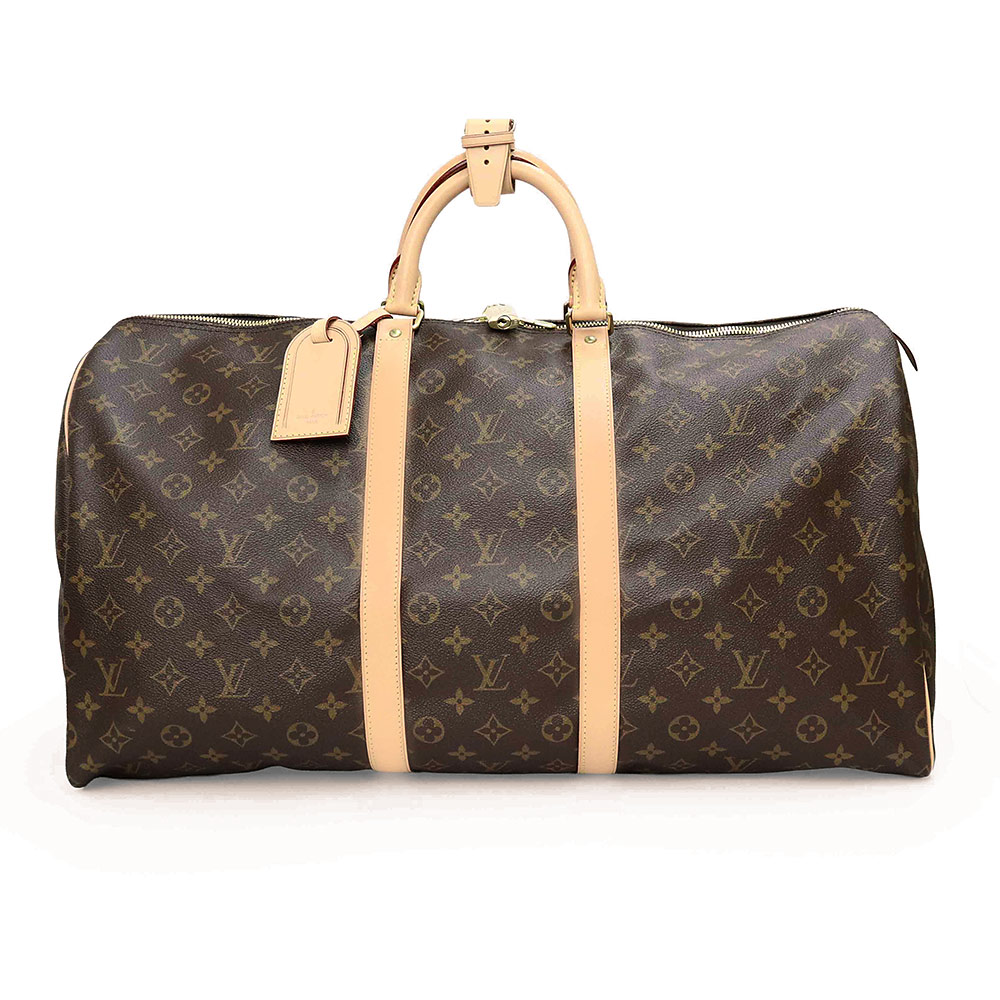 【未当て嵌める 見せびらかす品】LOUIS VUITTON ルイ ヴィトン M41424 キーポル 55 モノグラム 赤銅色 ベージュ ボストンバッグ 旅する鞄 ゴールド金具