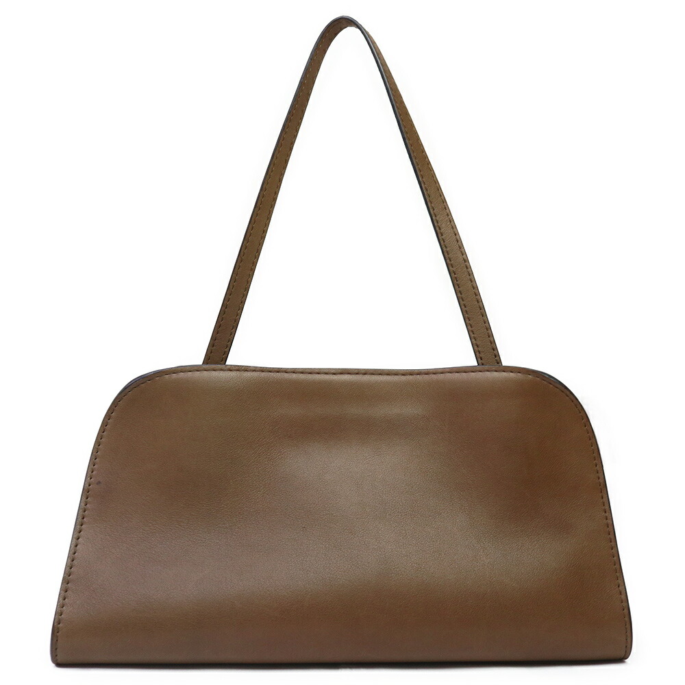 【中古】THE ROW ザ ファースト W1774 PEGGY CLUTCH ペギークラッチ カーフスキン 子ヒツジ素はだ muschio ans ムスキオ アンス 赤銅色 2WAY ショルダーバッグ なめし革 しろがね色金具