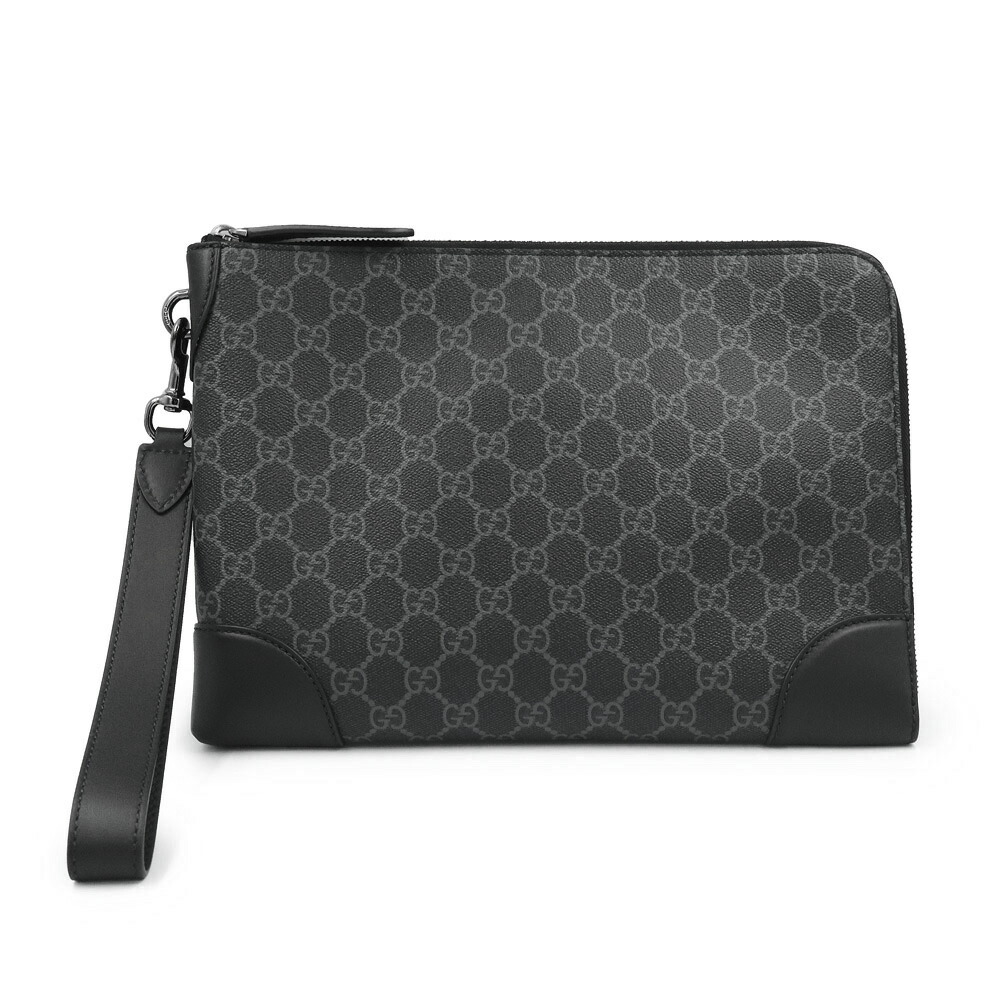 【未当て嵌める 見せびらかす品】GUCCI グッチ 821156 GG表象 スモール 商行為容れもの なめし革 GGパターンコーティングファブリック 黒いこと 二番目 クラッチペダル御徒面子  火器金属元素金具