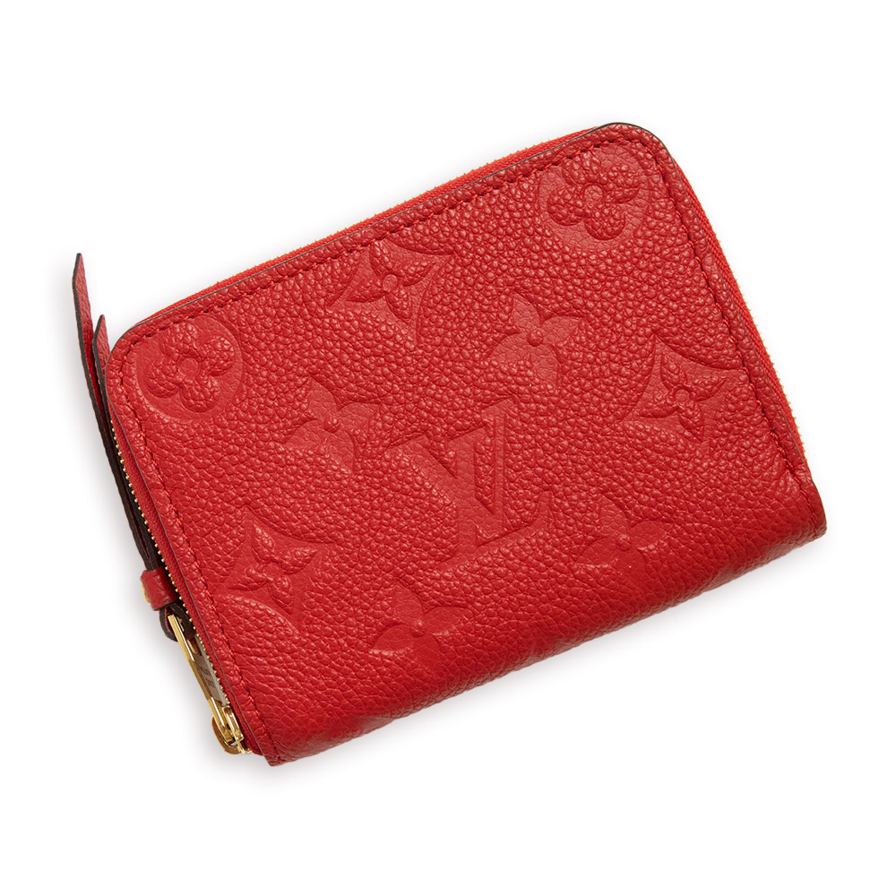 【新品・未当て嵌める品】LOUIS VUITTON ルイ ヴィトン M63696 ジッピー 鋳貨金入れ モノグラムアンプラント スカーレット 赤いこと コインケース 釣り銭入れ 金入れ なめし革 ゴールド金具 箱付