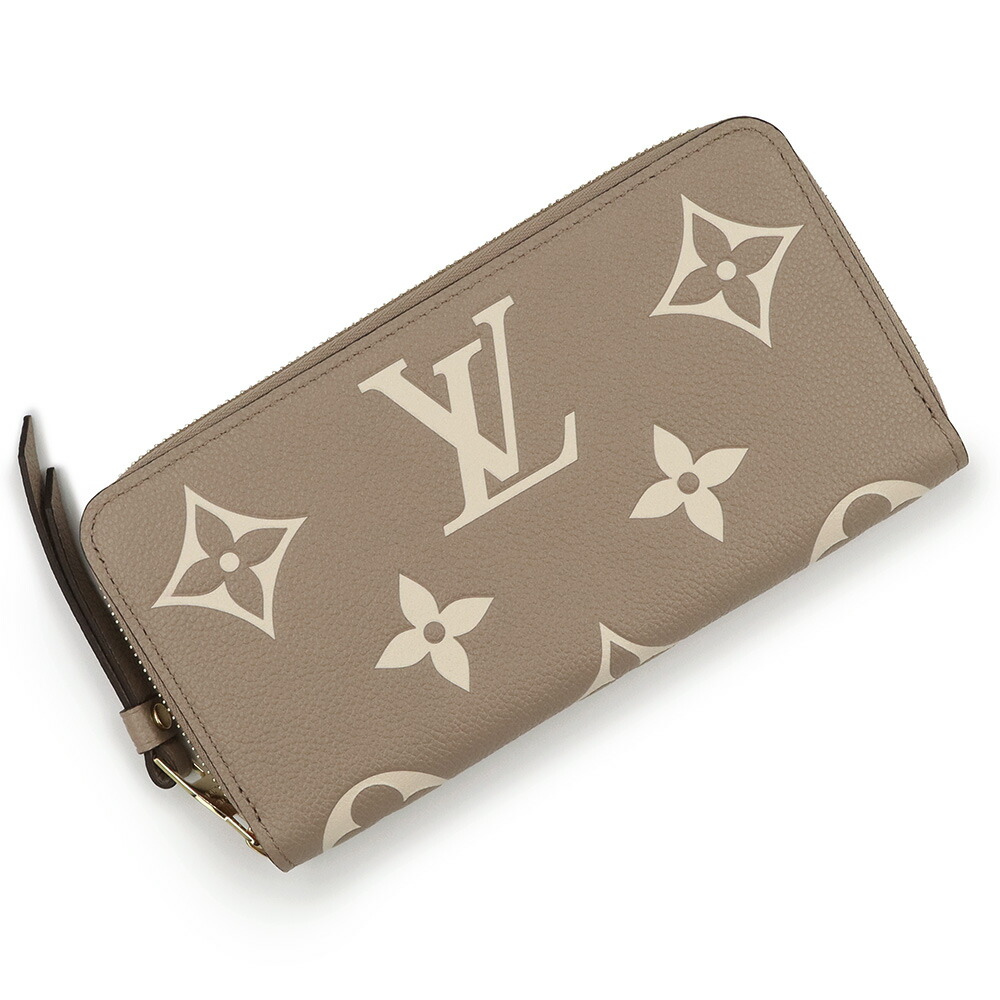 【新品・未当て嵌める品】LOUIS VUITTON ルイ ヴィトン M69794 ジッピーウォレット モノグラムアンプラント トゥルトレール 怨み言 ベージュ バイ色合い ラウンドチャック 長札入れ なめし革 ゴールド金具 箱付