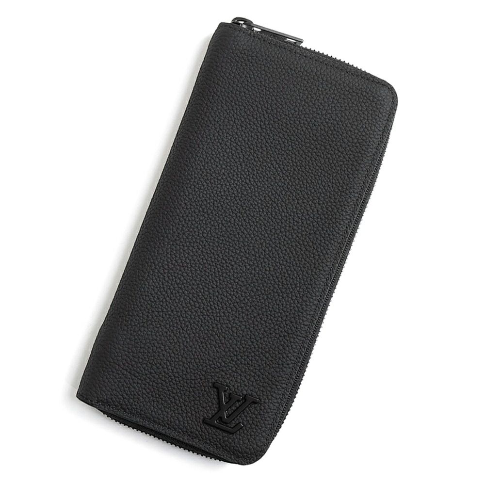 【美品】LOUIS VUITTON ルイ ヴィトン M81743 ジッピーウォレット ヴェルティカル アエログラムレザー ノワール 黒いこと 長札入れ なめし革 黒いこと金具