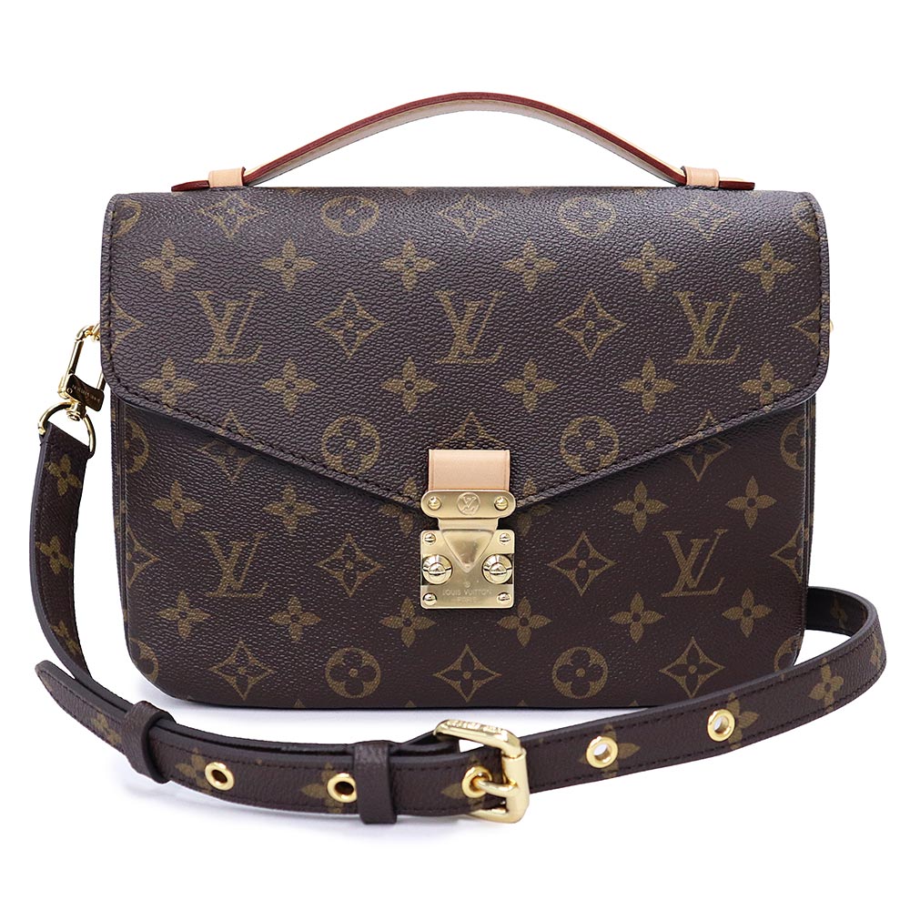 【未当て嵌める 見せびらかす品】LOUIS VUITTON ルイ ヴィトン M44875 ポシェット メティス MM モノグラム ヌメ革 赤銅色 2way ショルダーバッグ 曲がった掛け なめし革 ゴールド金具