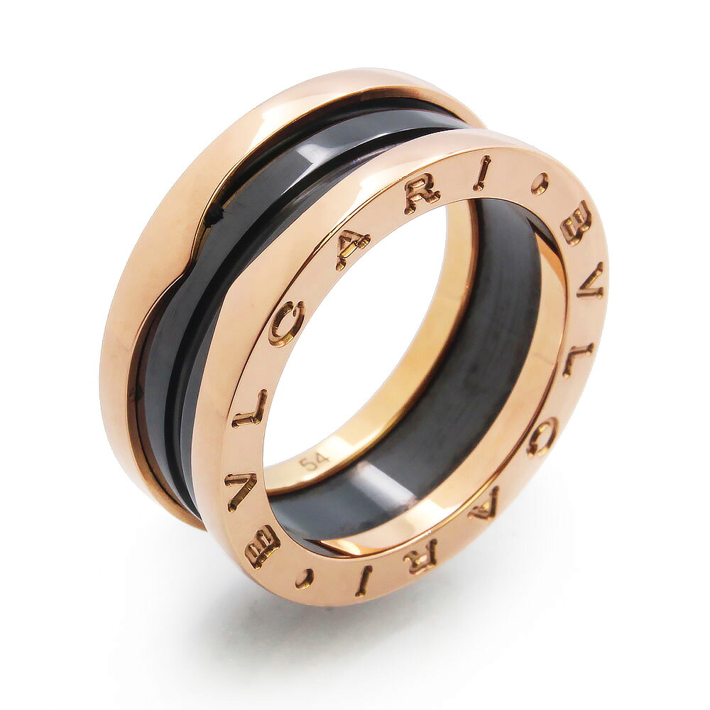 【新品同様品】BVLGARI ブルガリ AN855962 B zero 1 ビー ゼロワン 2バンド K18PG 750 セラミック ピンクゴールド ブラック リング 指輪 #54 14号 ギャランティカード 箱付｜ブランドシティ　BrandCity 108,900円