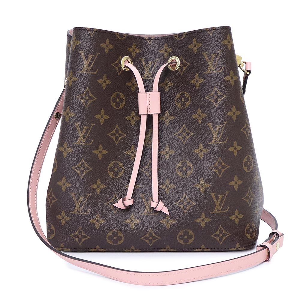 【未当て嵌める 見せびらかす品】LOUIS VUITTON ルイ ヴィトン M44022 ネオノエ モノグラム 赤銅色 さくら色プードル さくら色 ショルダーバッグ 曲がった掛け ゴールド金具