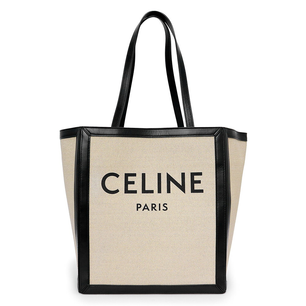 【未当て嵌める 見せびらかす品】CELINE セリーヌ 197532DPD ラージ 真四角 河馬 帆布 なめし革 ヴァニラ ベージュ 黒いこと トート ハンドバック ゴールド金具