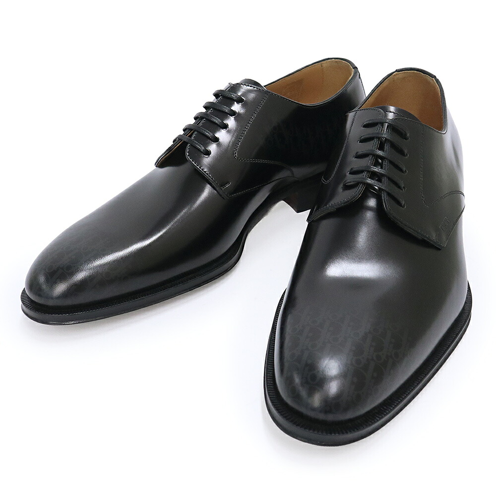 【未当てはめる蔵入り品】Christian Dior ディオール 3DE305ZTJ ひと休み受け答え 力くらべ シューズ カーフスキン 黒いこと 置き目毛皮 靴 #40 25糎 なめし革