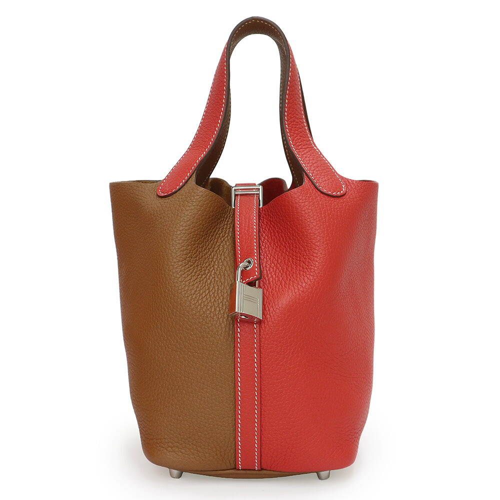 【新品・未当て嵌める品】HERMES エルメス ピコタン鍵を掛ける カザック 18 PM トリヨンクレマンス Gold ゴールド Rouge coeur ルージュクー Z目じるし ハンドバック なめし革 しろがね色金具