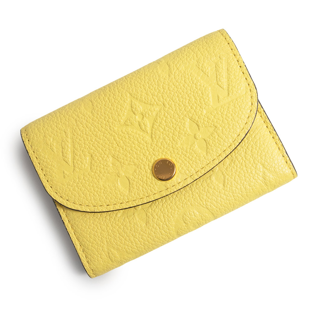 【新品・未当て嵌める品】LOUIS VUITTON ルイ ヴィトン M81974 ポルトモネ ロザリ モノグラムアンプラント ジョーヌ 黄色 コインケース 御釣り入れ 札入れ なめし革 ゴールド金具 箱付
