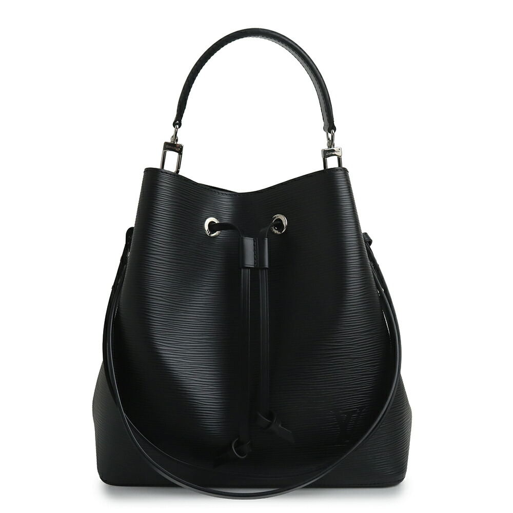 【未当て嵌める 見せびらかす品】LOUIS VUITTON ルイ ヴィトン M54366 ネオノエ ドローストリング エピレザー ノワール 黒いこと 3WAY 肩肉 ハンドバック 曲がった掛け しろがね色金具