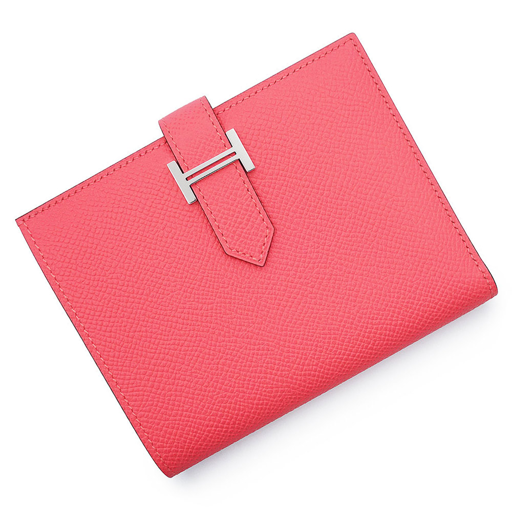 【新品・未使用品】HERMES エルメス ベアン コンパクト ヴォーエプソン ローズアザレ ピンク K刻印 二つ折り財布 レザー シルバー金具｜ブランドシティ　BrandCity 228,250円