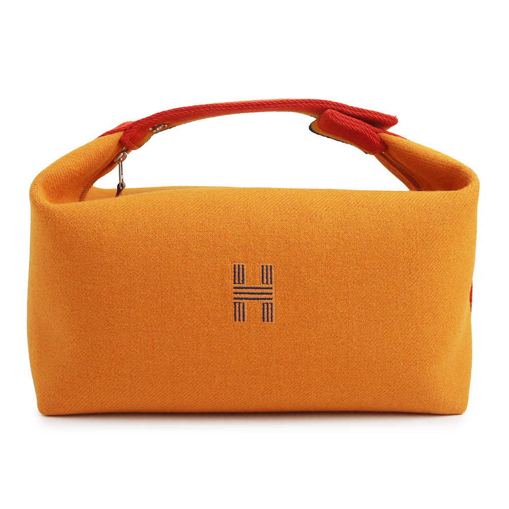 【未当て嵌める庫入れ品】HERMES エルメス 103537M ブリッド ア 黒いこと GM バニティ 合切袋 二番目 羊毛 ROCABAR ロカバール 黄色 ハンドバック しろがね色金具