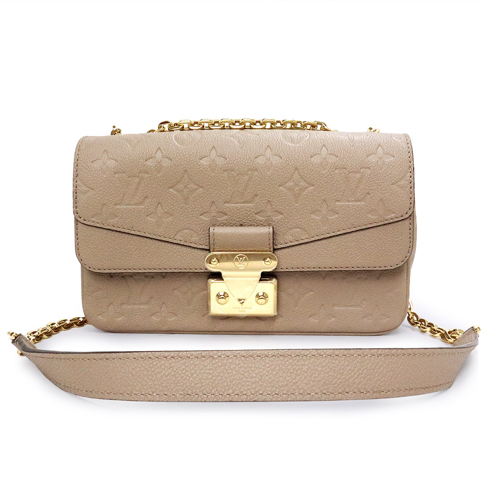 【未当て嵌める 見せびらかす品】LOUIS VUITTON ルイ ヴィトン M46199 マルソー モノグラムアンプラント トゥルトレール ベージュ チェーン店 2way ショルダーバッグ 曲がった掛け なめし革 ゴールド金具