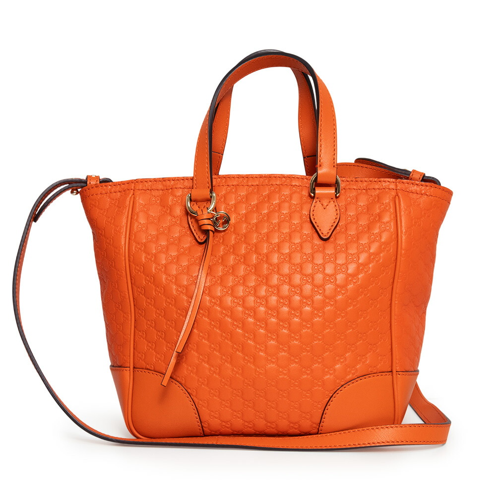 【未当て嵌める 見せびらかす品】GUCCI グッチ 449241 ミニブリー マイクログッチシマレザー オレンジ色 2Way 曲がった掛け 肩部 ハンドバック ゴールド金具