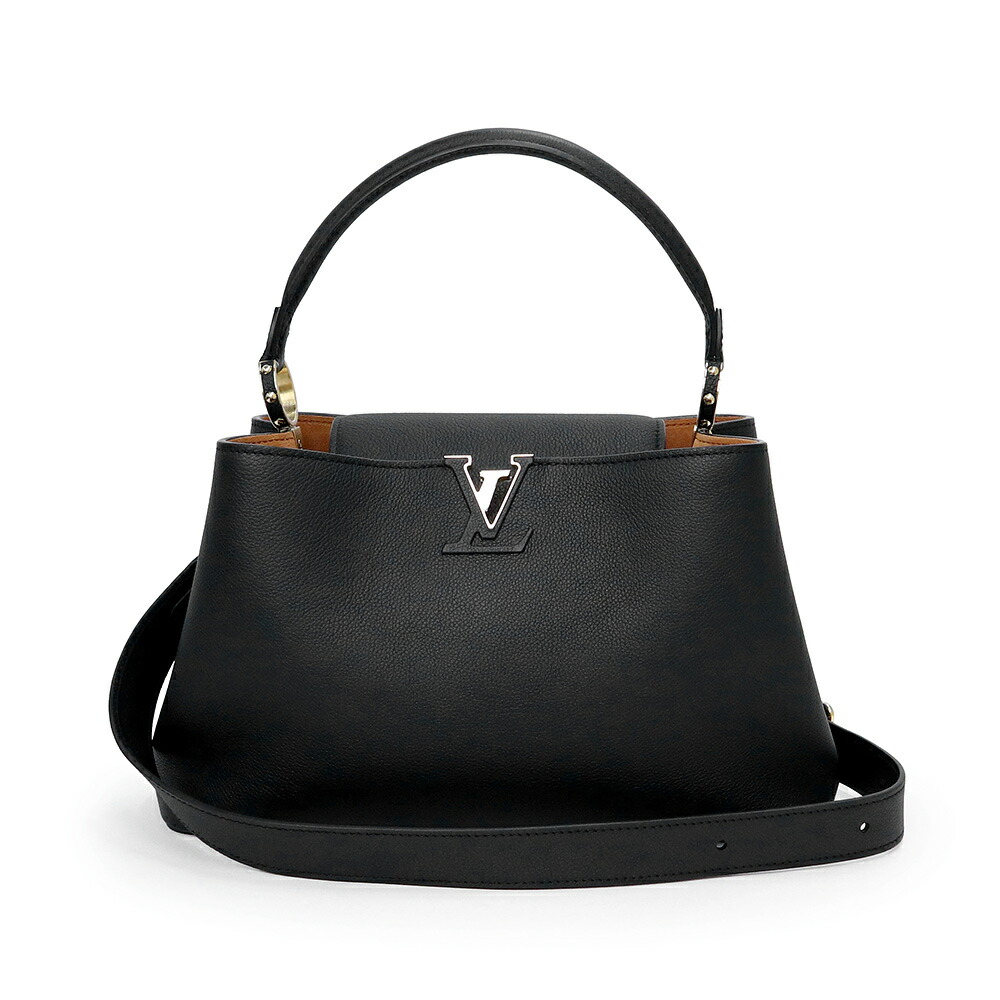 【未当てはめる 見せびらかす品】LOUIS VUITTON ルイ ヴィトン M21787 カプシーヌ スープル GM グレインカーフレザー 黒いこと 2way 肩先 ハンドバック 曲がった掛け ゴールド金具