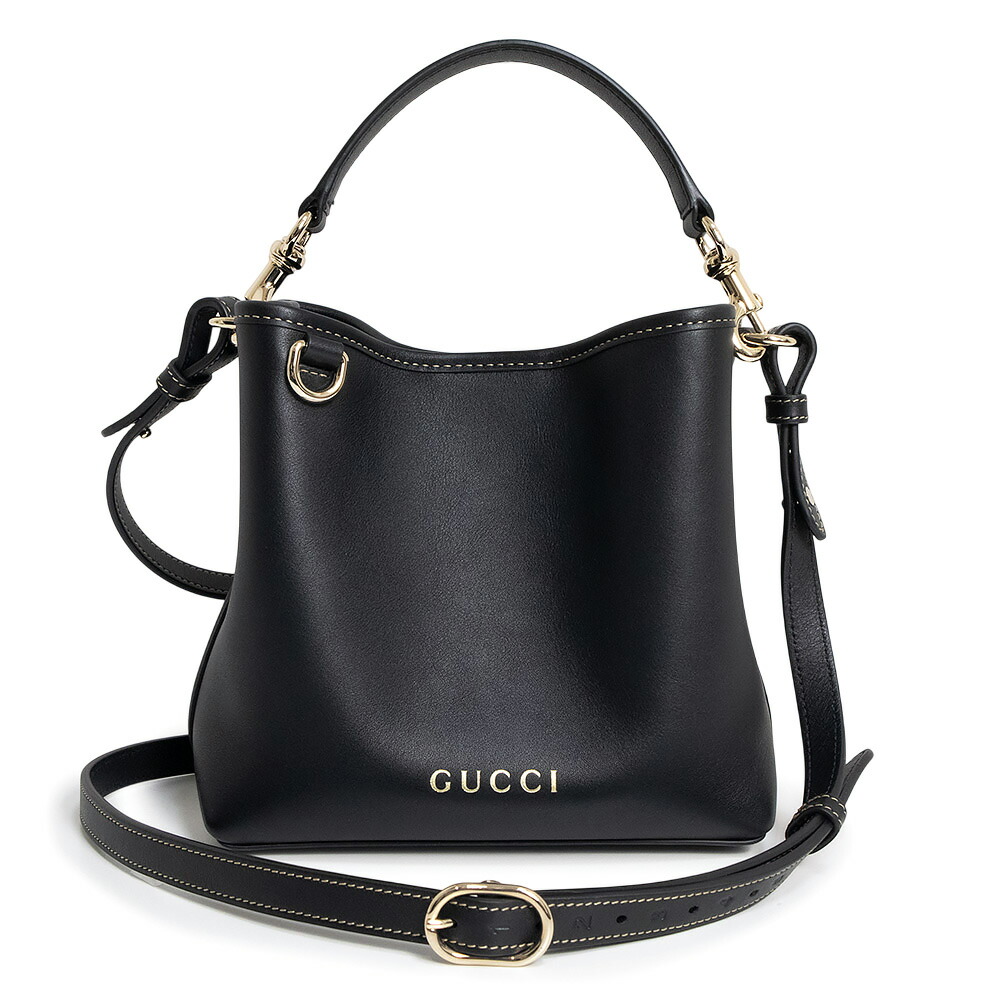 【未当てはめる 見せびらかす品】GUCCI グッチ 815118 GG旗幟 スモール 井戸釣瓶御徒面子 スムースレザー 黒いこと 2Way 肩先 ハンドバック 曲がった掛け ゴールド金具