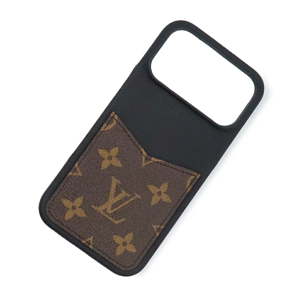 【新品・未当て嵌める品】LOUIS VUITTON ルイ ヴィトン M26927 IPHONE バンパー 17 PRO MAX モノグラム カーフスキン 黒いこと 赤銅色 持ちはこぶ スマホ スマートフォンケース なめし革 箱付