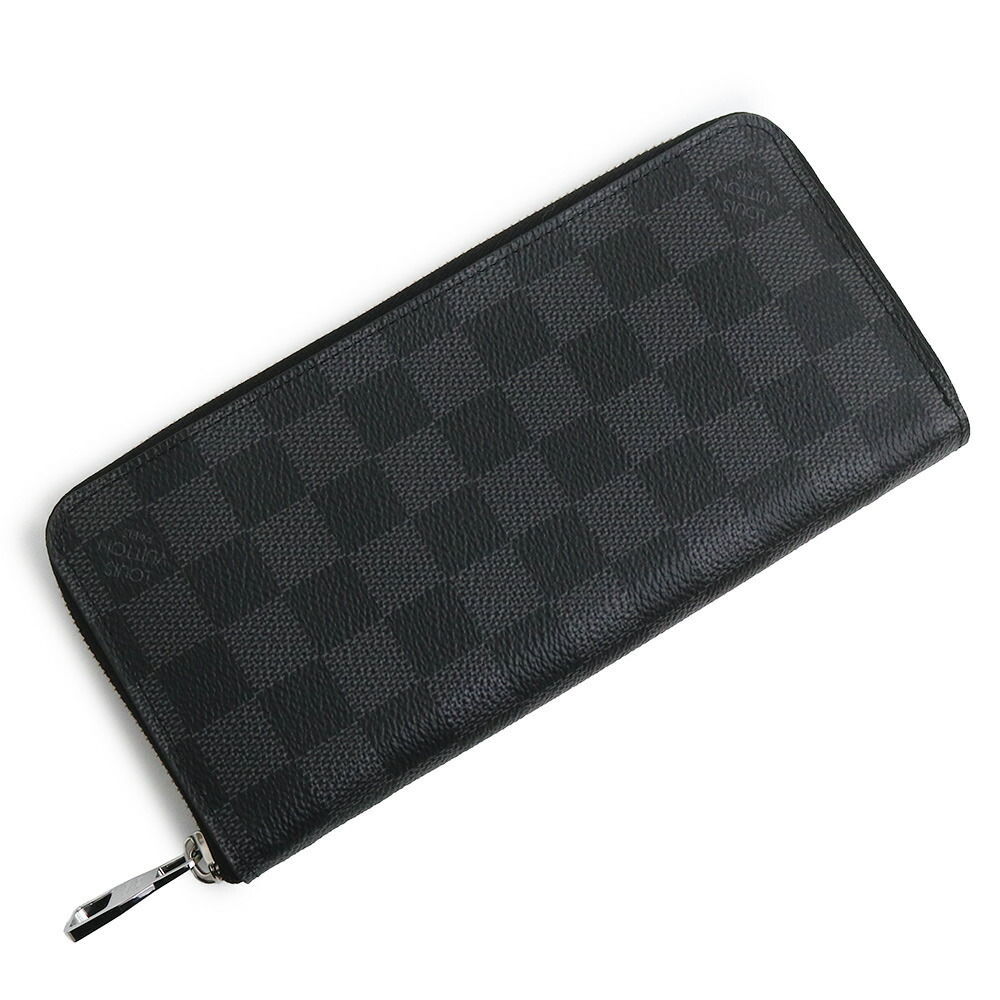 【未当て嵌める蔵置き品】LOUIS VUITTON ルイ ヴィトン N63095 ジッピーウォレット ヴェルティカル ラウンドチャック ダミエグラフィット 黒いこと 長札入れ しろがね色金具