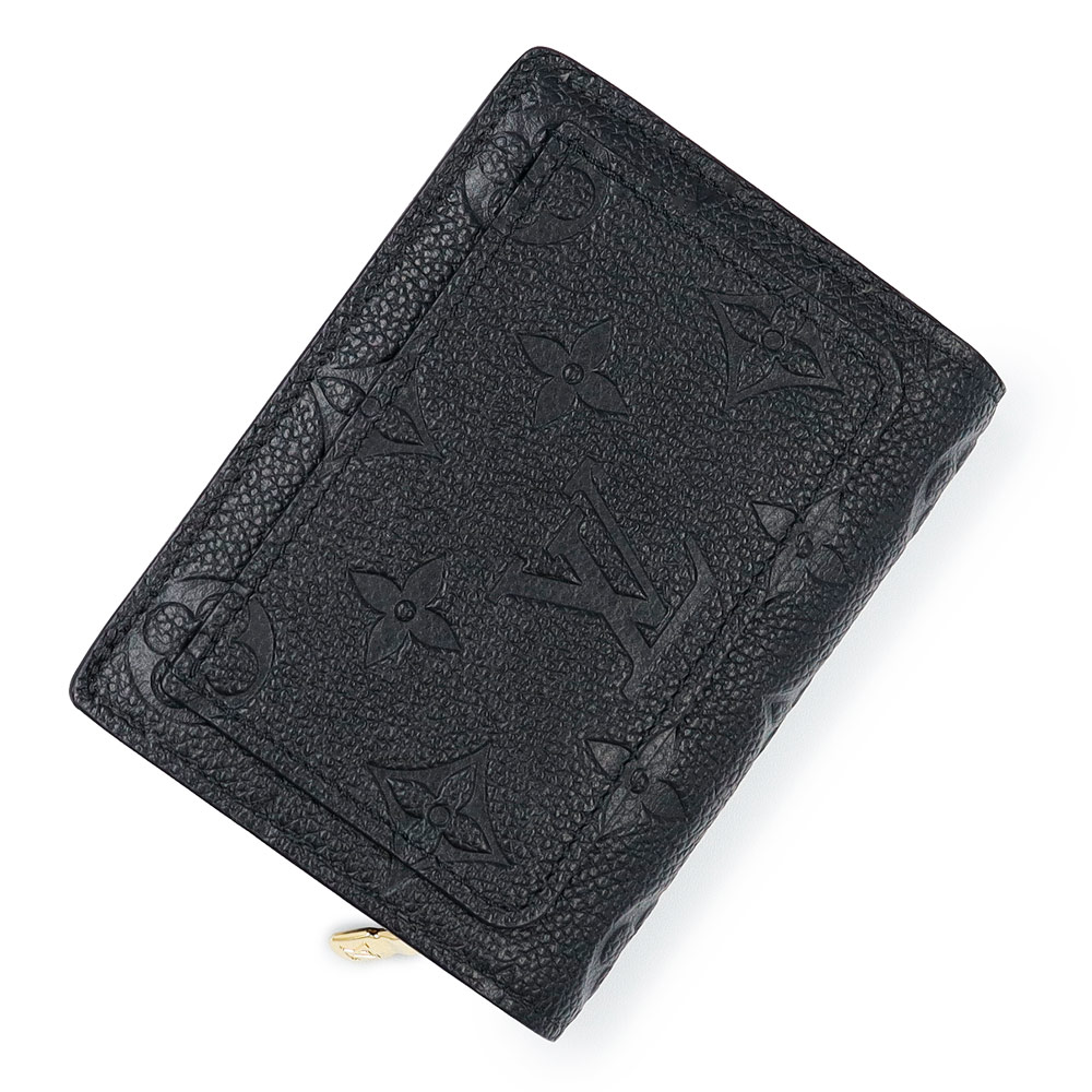 【新品・未当て嵌める品】LOUIS VUITTON ルイ ヴィトン M80151 ポルトフォイユ クレア モノグラムアンプラント 黒いこと 二つ折り札入れ なめし革 ゴールド金具 箱付