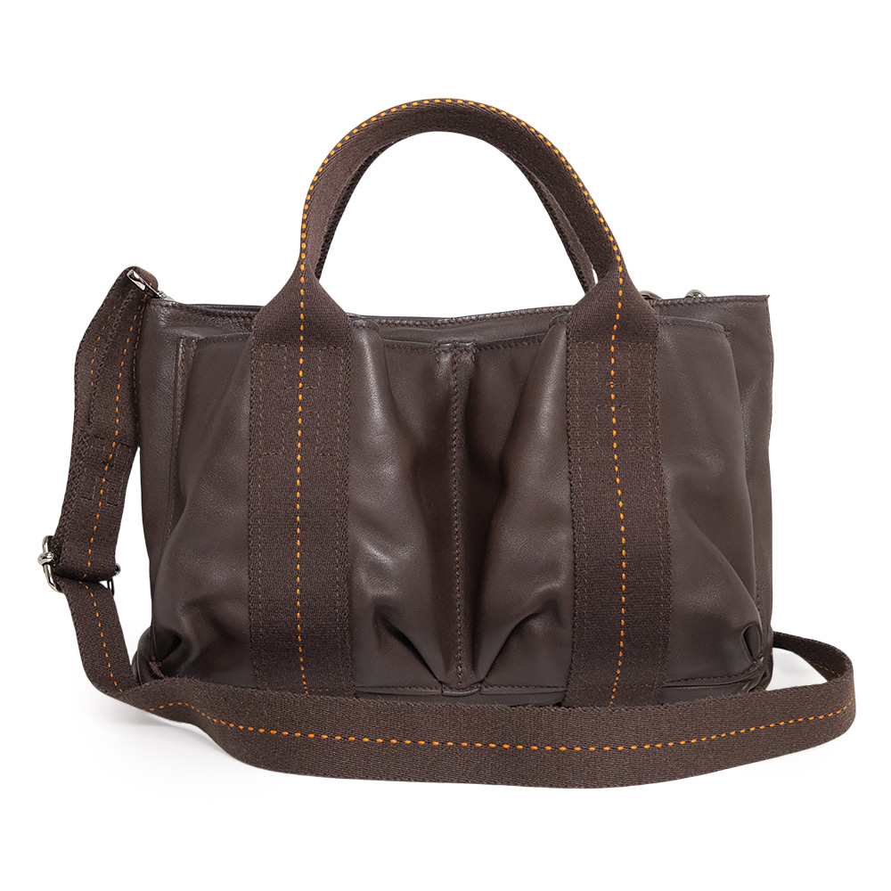 【中古】HERMES エルメス キャラバン ホリゾンタル PM ヴォーデルマ ハバナ ブラウン 2Way 斜め掛け ショルダー ハンドバッグ レザー シルバー金具｜ブランドシティ　BrandCity
