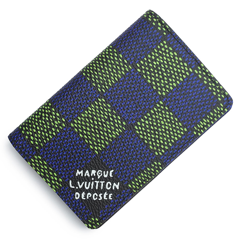【新品・未使用品】LOUIS VUITTON ルイ ヴィトン N00143 オーガナイザー ドゥ ポッシュ ダミエヘリテージ ブルー グリーン カードケース 名刺入れ 定期入れ パスケース 箱付｜ブランドシティ　BrandCity