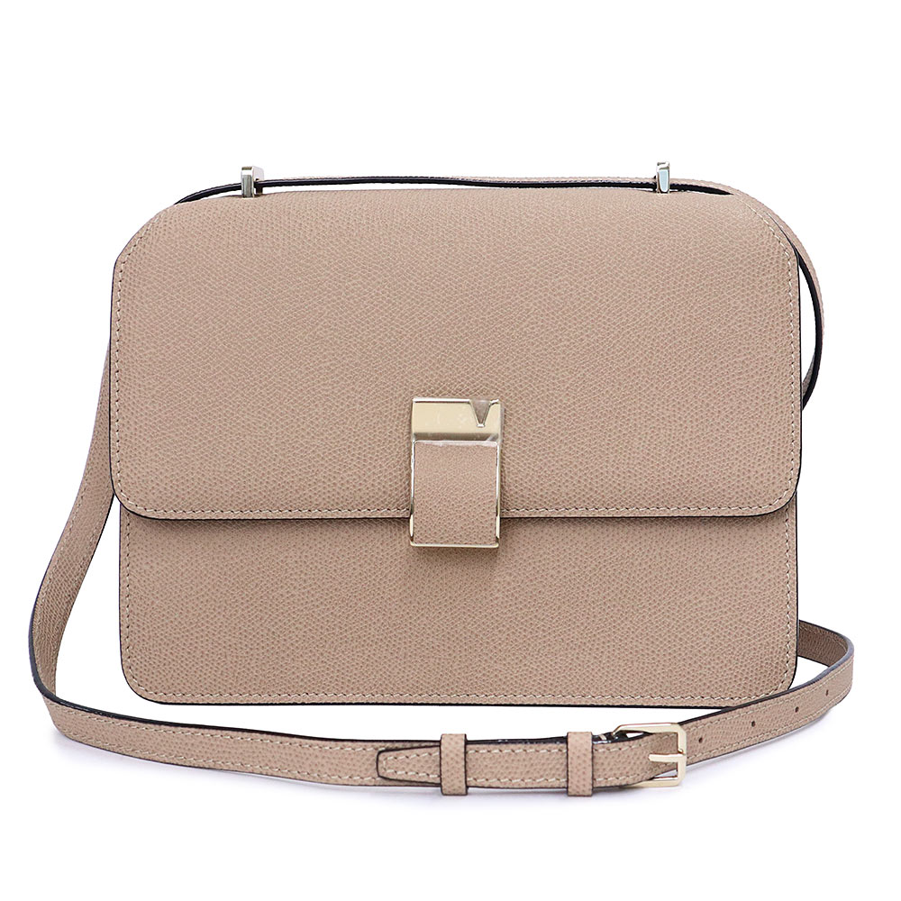 【新品・未当て嵌める品】Valextra ヴァレクストラ 否ロ 並み並み ソフトカーフ WBNL0065028LOC99MBC カシミヤ Cashmere ベージュ ショルダーバッグ 2WAY 曲がった掛け なめし革 ゴールド金具