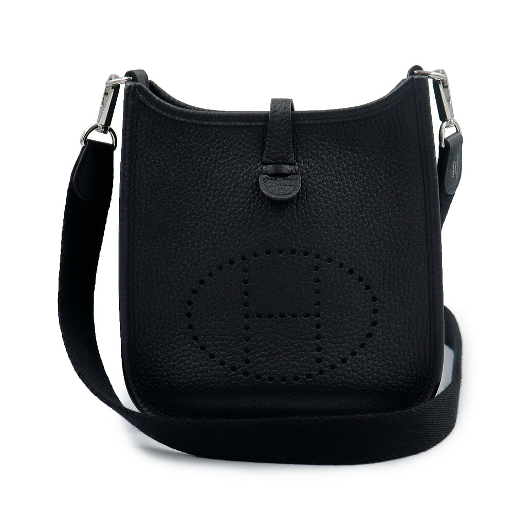 【未使用　展示品】HERMES エルメス エブリン エヴリン TPM 16 トリヨンクレマンス Noir ノワール ブラック U刻印 ショルダーバッグ 斜め掛け レザー シルバー金具｜ブランドシティ　BrandCity