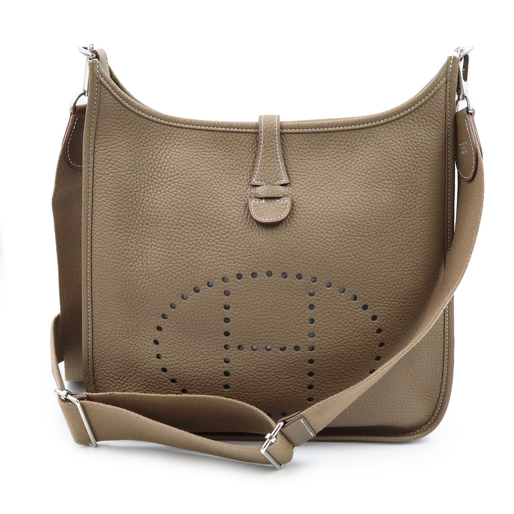 【未使用 展示品】HERMES エルメス エブリン 3 トロワ PM 29 トリヨンクレマンス Etoupe エトゥープ エトープ ブラウン C刻印 ショルダーバッグ 斜め掛け レザー シルバー金具|ブランドシティ BrandCity