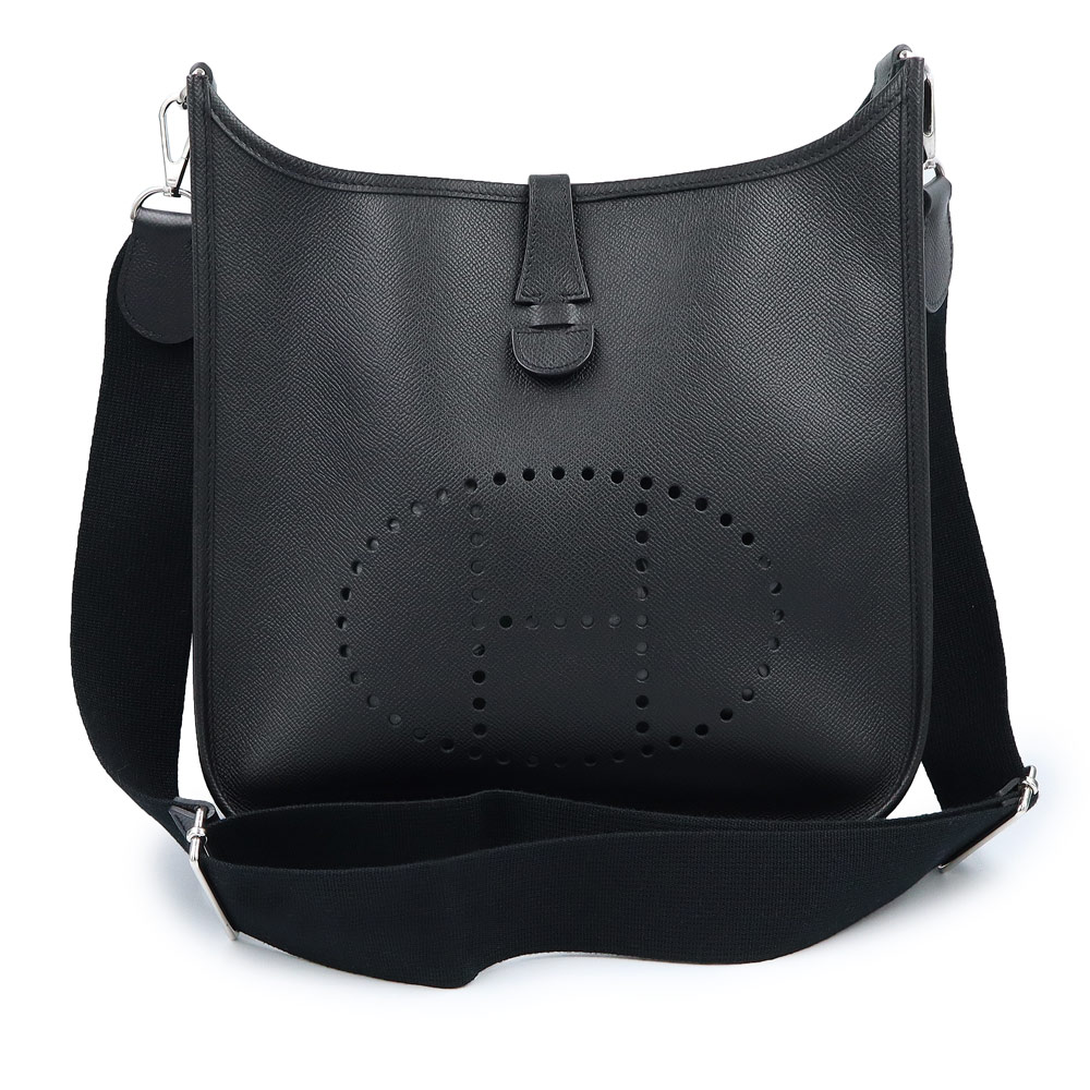 【未使用 展示品】HERMES エルメス エブリン エヴリン 3 トロワ PM 29 ヴォーエプソン Noir ノワール ブラック □N刻印 ショルダーバッグ 斜め掛け レザー シルバー金具|ブランドシティ BrandCity