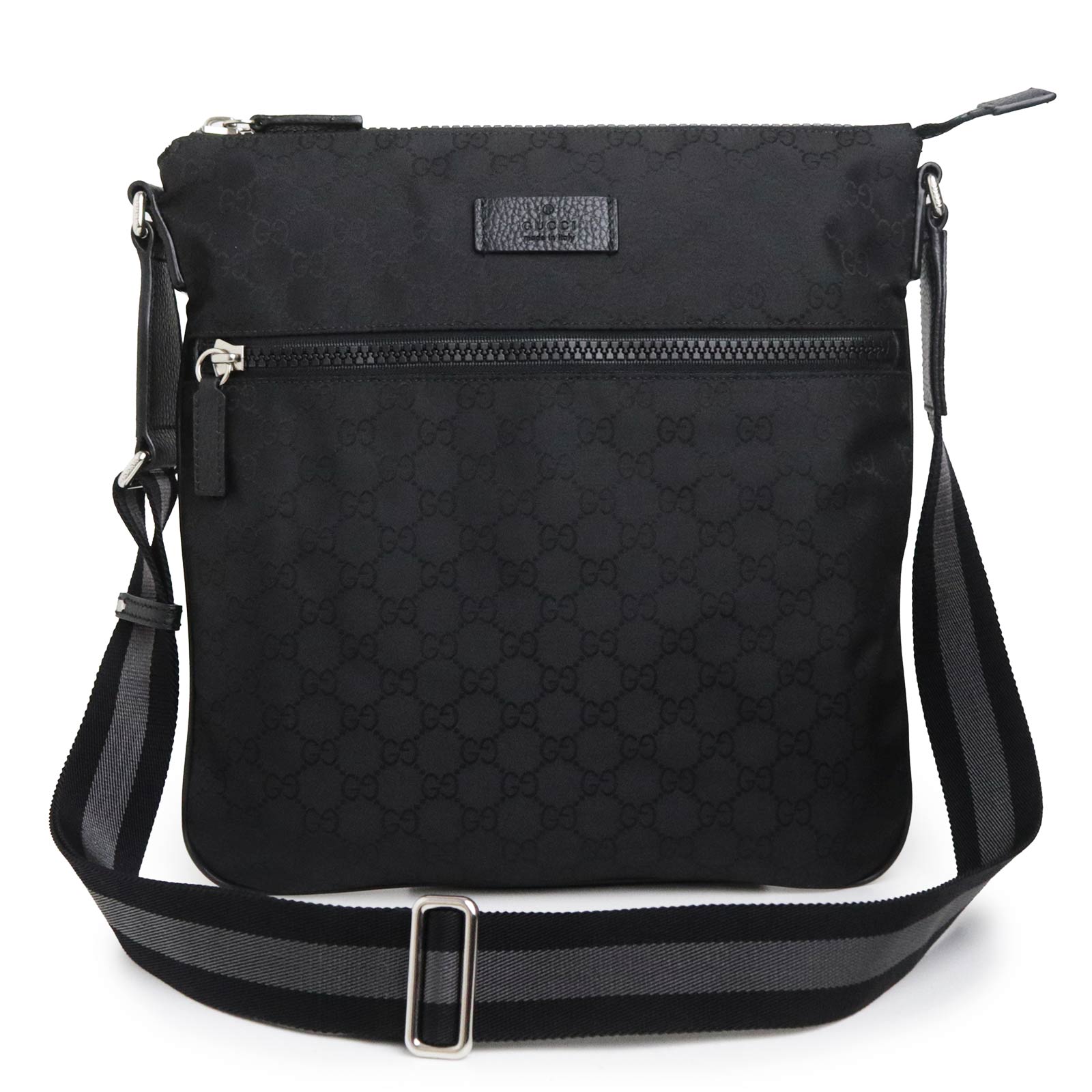 【未使用　展示品】GUCCI グッチ 449185 メッセンジャー GGナイロン ブラック ショルダーバッグ 斜め掛け シルバー金具｜ブランドシティ　BrandCity