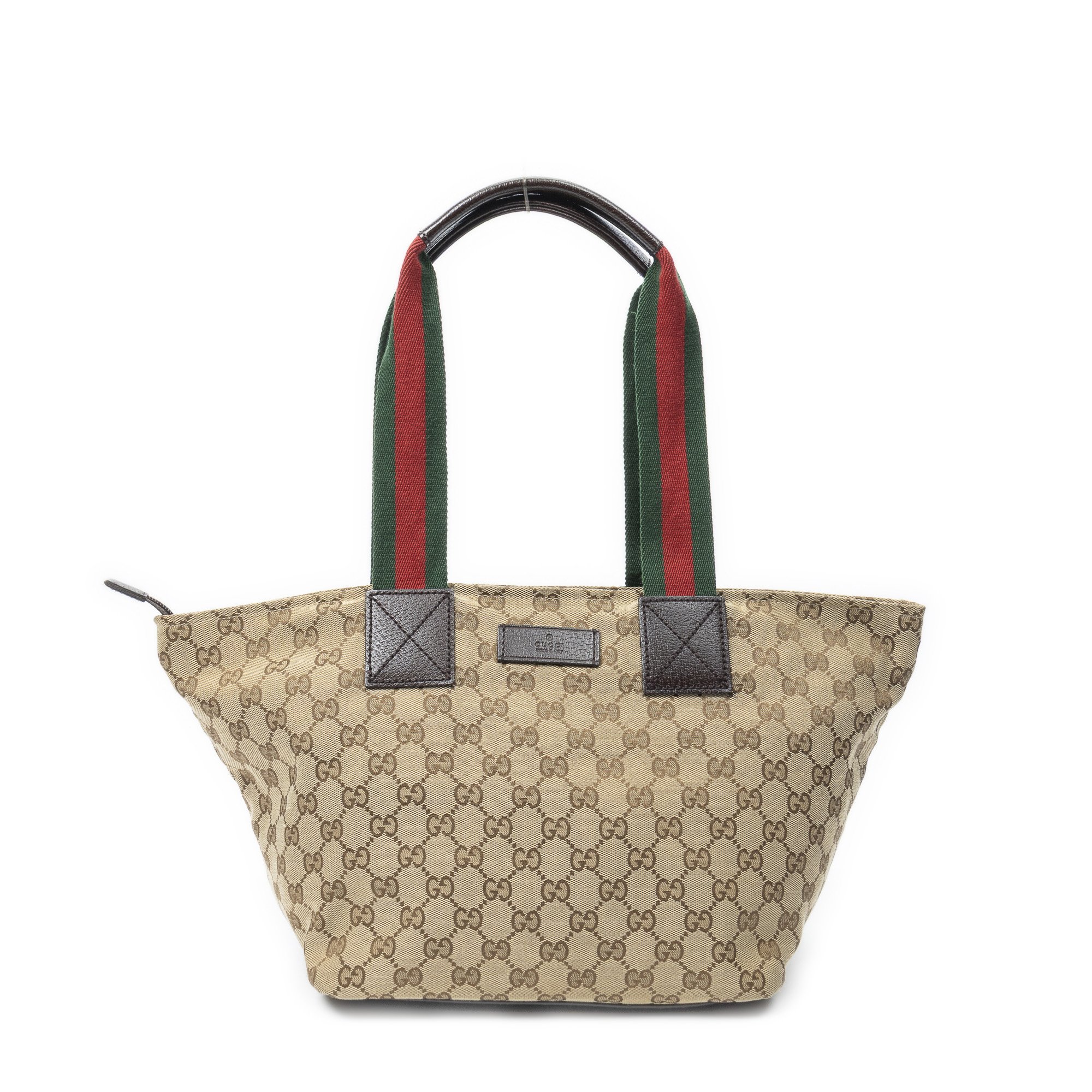 [中古] GUCCI グッチミディアム ウェブ トラペーズ トートブラウン/ベージュGGキャンバスA｜BrandCo Paris - Japan