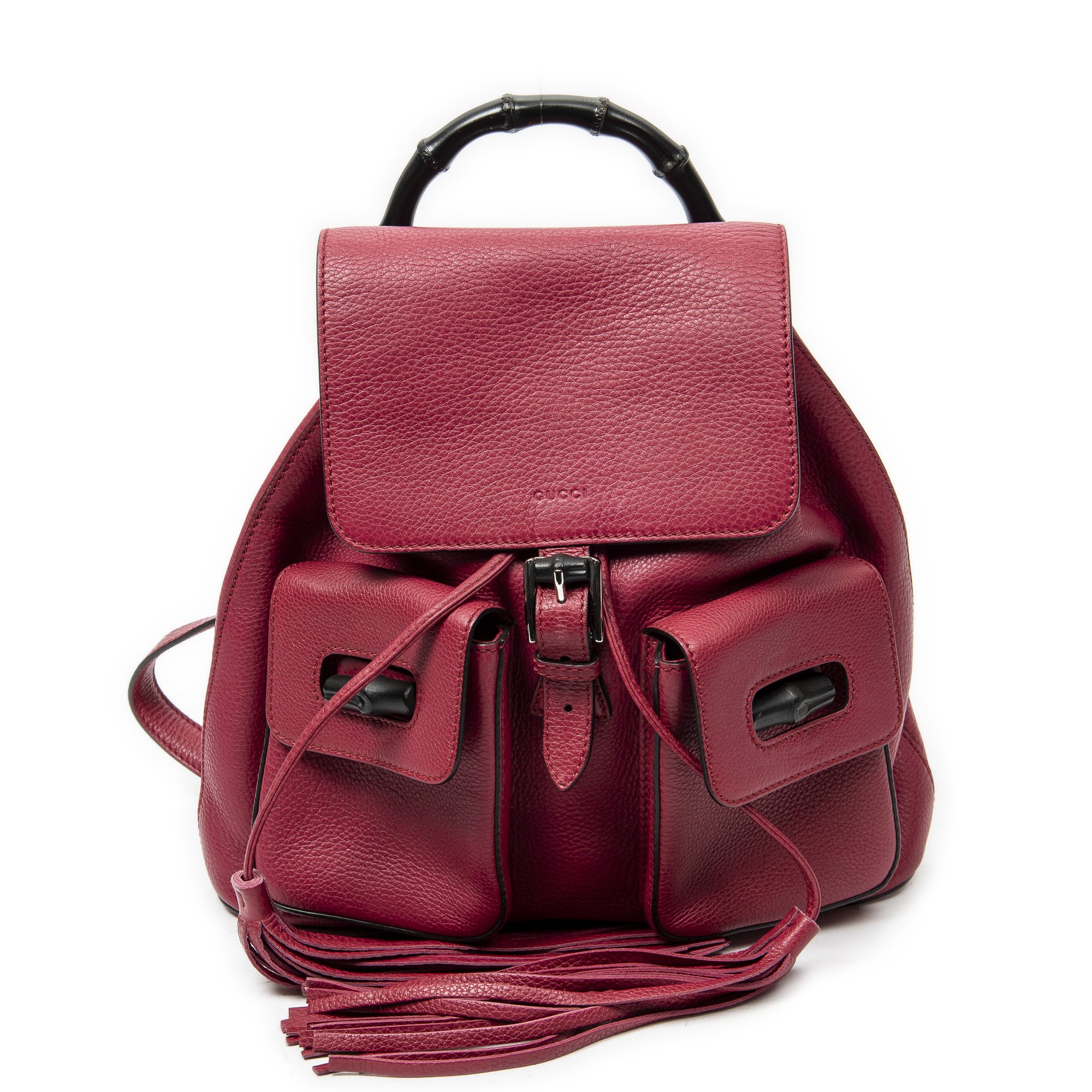 [中古] GUCCI グッチバンブーバックパックタッセルフューシャカーフスキンレザーA｜BrandCo Paris - Japan
