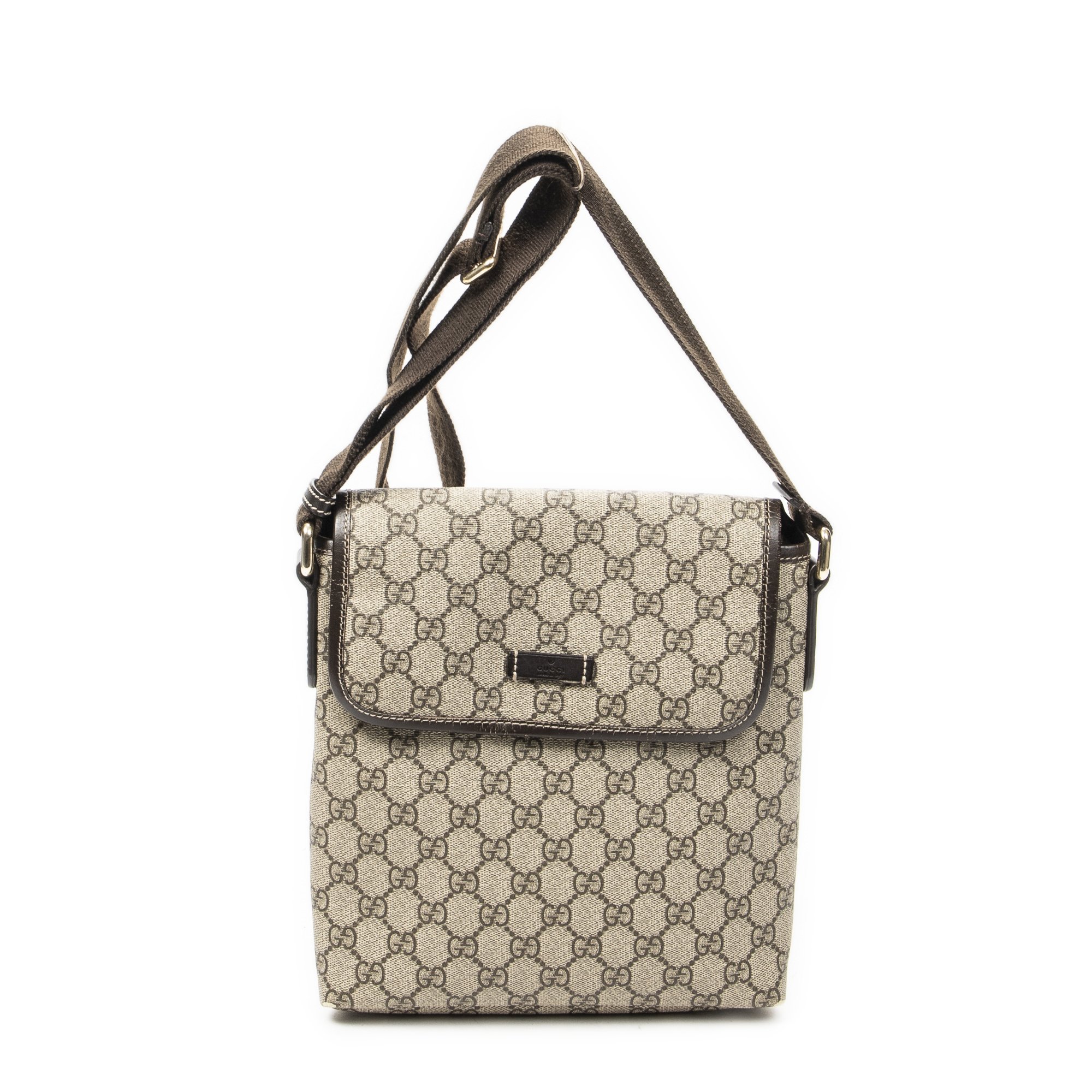 [中古] GUCCI グッチ スモール メッセンジャーベージュ/ブラウンスプリームPVCキャンバスAB｜BrandCo Paris - Japan