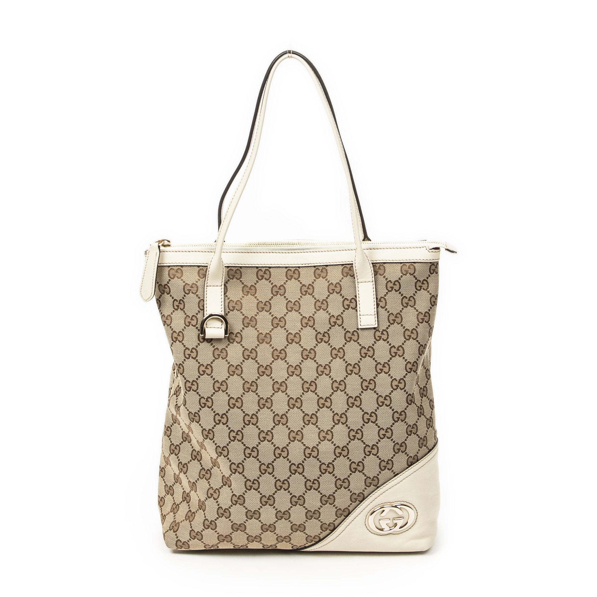 [中古] GUCCI グッチバーティカル ブリット トートアイボリー、ベージュGGキャンバスA｜BrandCo Paris - Japan 43,355円